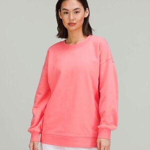Lululemon Perfectly Oversized Crew Raspberry Cream EUC sz 12